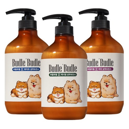 부들부들 NEW 올인원 강아지 샴푸&린스 500ml, 3개