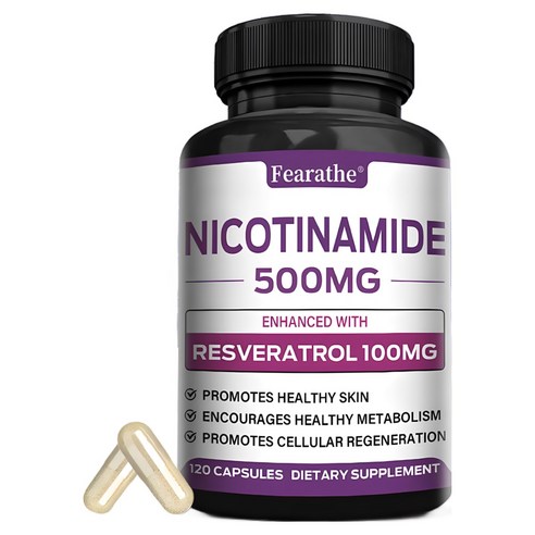 안티에이징 식품 보충제 나이아신아마이드 + 레스베라트롤 600mg, 3박스, 120정