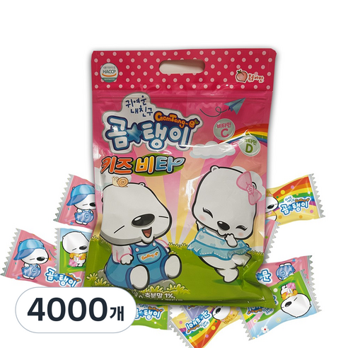 곰탱이 키즈비타 파우치형, 4000개, 1.1g