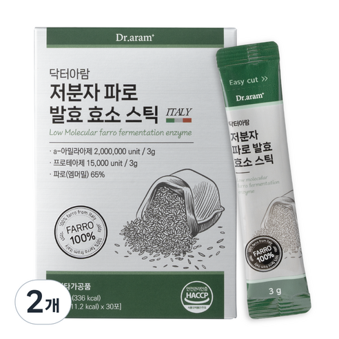 닥터아람 저분자 파로 발효 효소 스틱, 90g, 2개