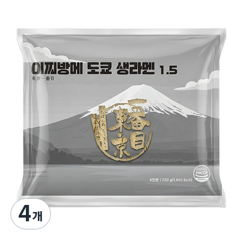 넉넉한6인분 이찌방메 생면 라멘면 생라멘, 720g, 4개