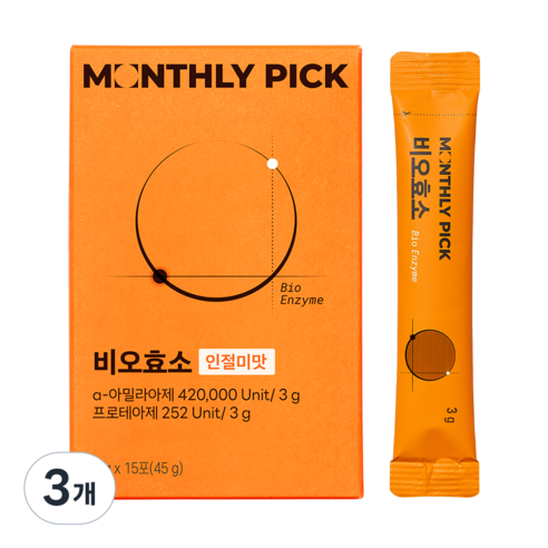 먼슬리픽 고소한 곡물 발효 비오효소, 3개, 15회분