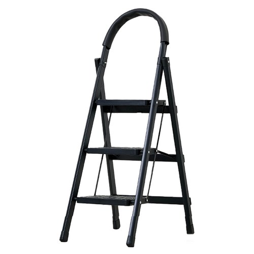 코멧 접이식 A형 3단 계단형 사다리 블랙, 1개