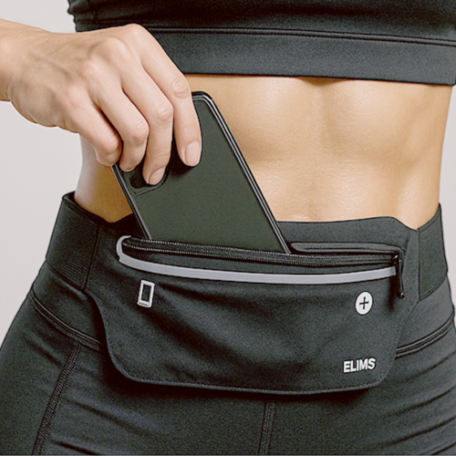 ELIMS 초경량 힙색 조깅 산책 방수 런닝벨트, 블랙, 1개, 블랙
