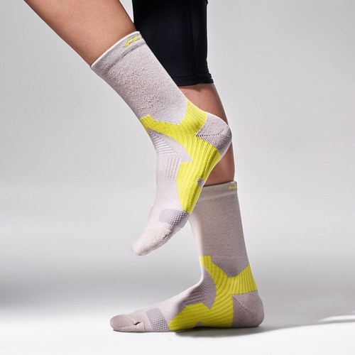 [셀버린 테이핑 양말 여자 중목] 발목보호대 크로스핏 마라톤 러닝양말 발목테이핑, 그레이, 1개