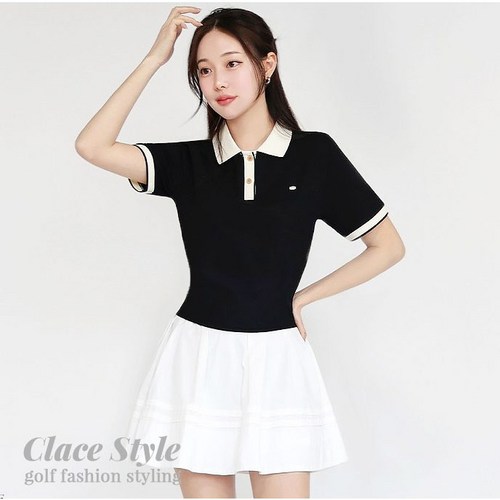 클레이스 골프웨어 카라 라인 포인트 PK 반팔 티셔츠