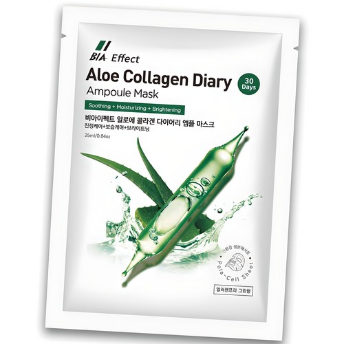 비아이펙트 알로에 콜라겐 앰플마스크팩 25ml 뷰티인아시아, 1개입, 100개