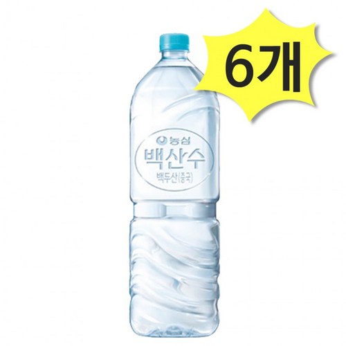 농심 백산수 무라벨 2L x 6개 생수 물2리터, 6개, 2L