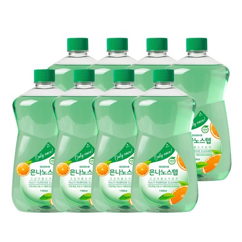 은나노스텝세정제3 [알뜰리필세트] 은나노스텝 시즌3 다용도, 8개, 1100ml