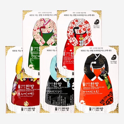 한방 마스크팩 한방에센스 탄력 미백 보습 주름개선 5장1세트 마스크팩 시트, 5개, 5개입