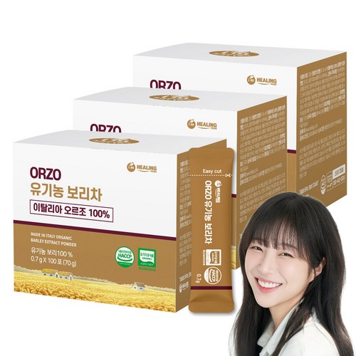 아임힐링 오르조 유기농 보리차 식약청 인증 한잔용 보리차, 700mg, 100개입, 3개