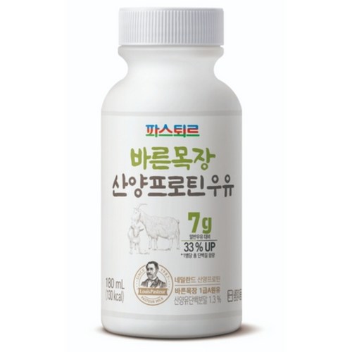 파스퇴르 바른목장 산양프로틴 우유, 180ml, 24개