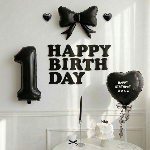 파티몬 생일 풍선 가랜드 리본 파티 용품 숫자 이니셜 세트 소품 이벤트