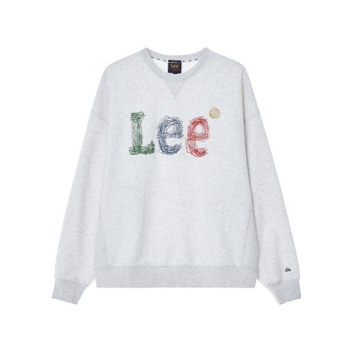매장정품 LEE 스티치 자수 로고 맨투맨 라이트 그레이 LE2403CR05LG 156961