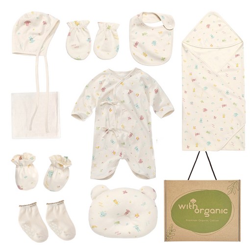 위드오가닉 신생아용 출산선물 10종 세트