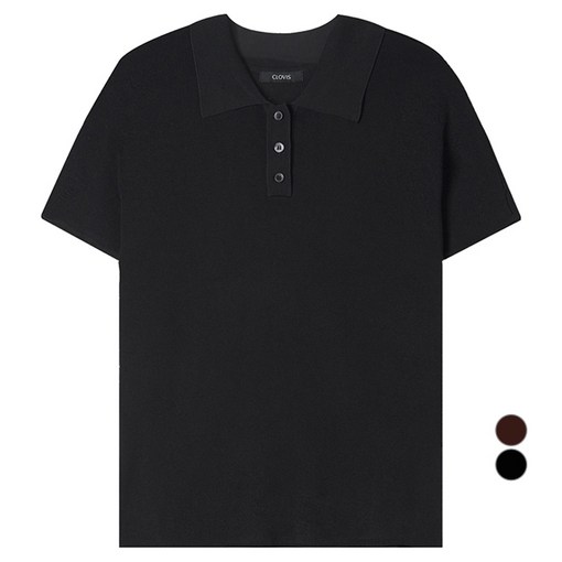 클라비스 여성용 캡소매 풀오버 카라 티셔츠