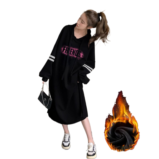 여성용 기모 환절기 긴팔 원피스  빅 사이즈 데일리룩 원피스 뉴타임즈 1230YD28M