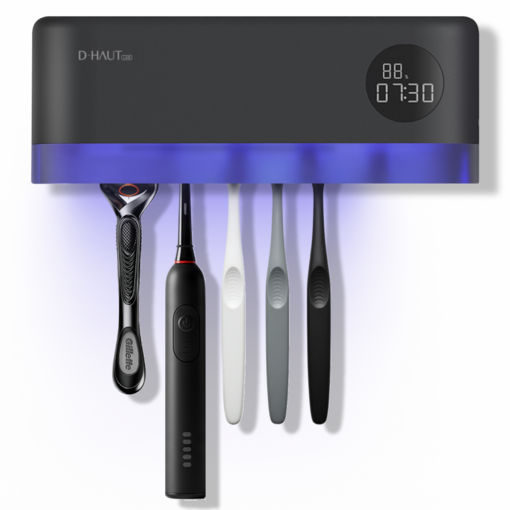 디하우트 자동 UV 무선 칫솔 살균기, DHTS001G, 블랙