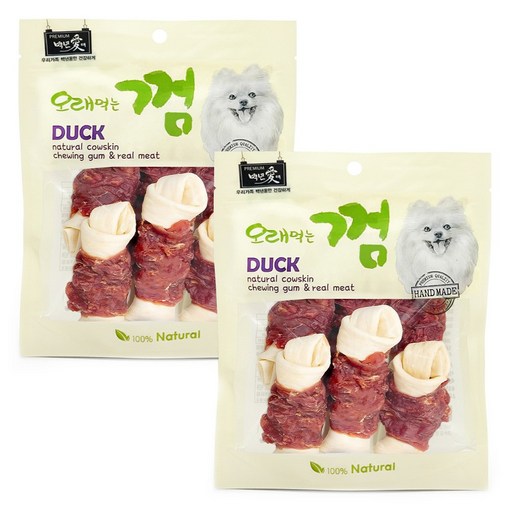 백년애 고기가 2배 이상 말린 오래먹는 강아지껌