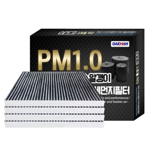 대한카필터 PM1.0 활성탄 초미세먼지 에어컨 필터, KC105, 4개