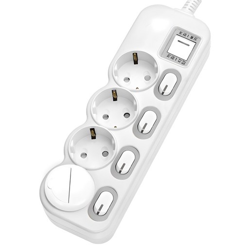 에코파워탭 LED 개별 과부하차단 멀티탭 전선형 4구 EPM-L304SS   안전커버