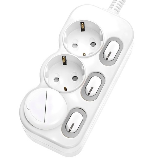 에코파워탭 LED 스위치 개별 절전형 멀티탭 3구 EPM 203N, 2m, 혼합색상, 1개