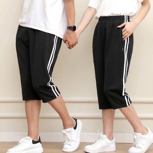 TURNKEY 男女通用雙條紋七分褲 SP-7722