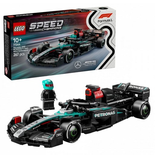 LEGO 77244 Speed系列 梅賽德斯AMG F1 W15賽車積木 267片, 1盒, 黑色