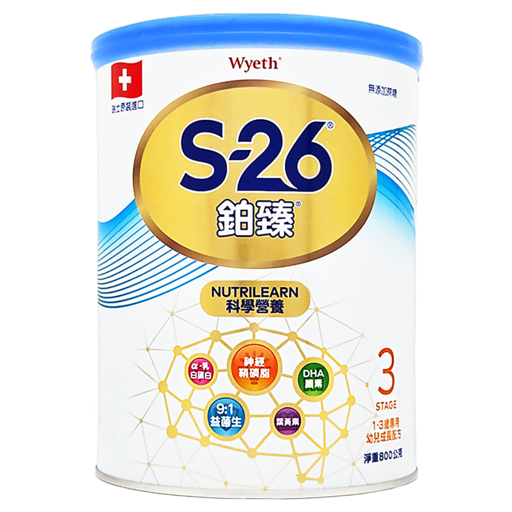 Wyeth 惠氏 S-26 鉑臻 幼兒成長配方 3號, 800g, 1罐, 1罐