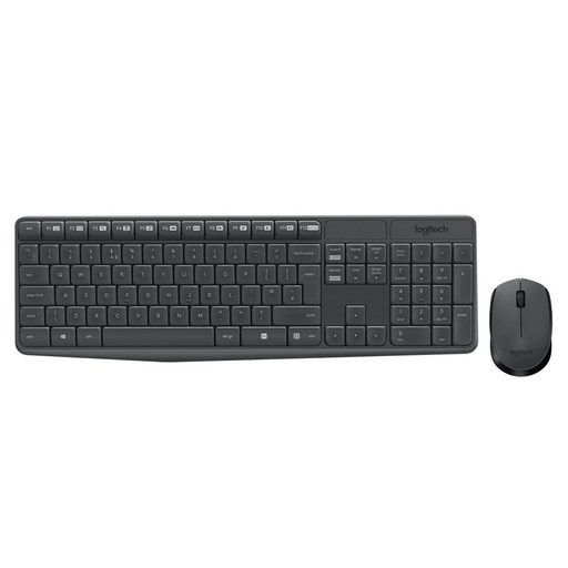 logitech 羅技 公司貨 無線鍵盤滑鼠組 鍵盤 + 滑鼠, MK235, 灰色
