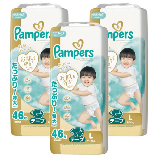 Pampers 幫寶適 日本境內版 黏貼型尿布 9~14kg, L, 138片