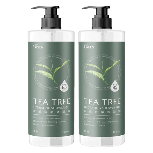 GREEN 綠的 水感抗菌 沐浴露 茶樹, 1L, 2件