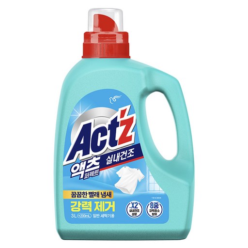 액츠 퍼펙트 실내건조 일반용 프레시 플로럴향 액상세제 본품, 3.2L, 1개