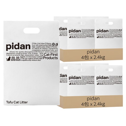 pidan 寵物貓砂 豆腐貓砂, 原味, 2.4kg, 8包