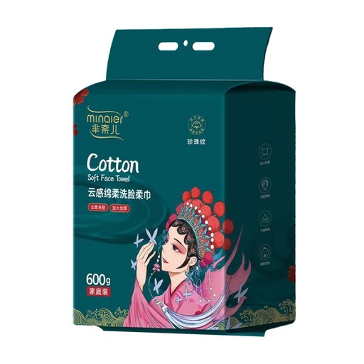 minaier 羋奈兒 家庭裝洗臉巾 600g, 1包, 白色
