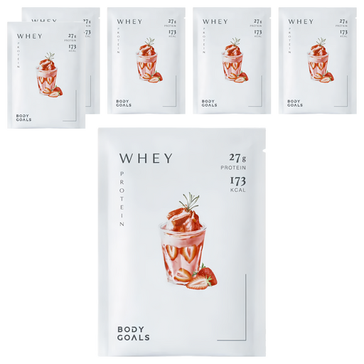 BODY GOALS 多效乳清蛋白飲Pro 隨手包 草莓牛奶, 6個, 40g