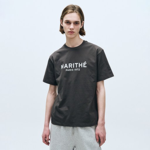 MaritheFrancoisGirbaud 男女通用 Mariette 經典標誌 T恤, 炭灰色