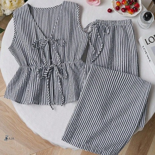 ZAJA 여성 여름 나시 바지 세트 캐주얼 투피스 휴양지 여행룩 바캉스룩