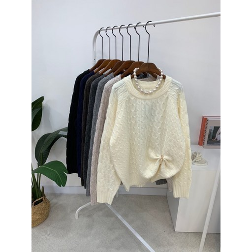 씨샵인더룸  차모 울 꽈배기 래글런 긴팔 니트 7color