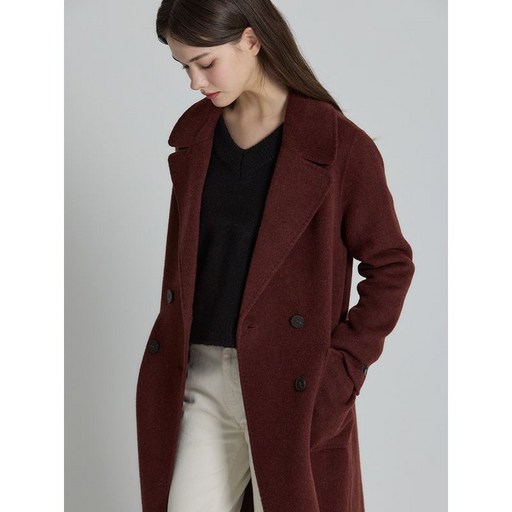 르오트 프리미엄 울 핸드메이드 더블버튼 롱코트