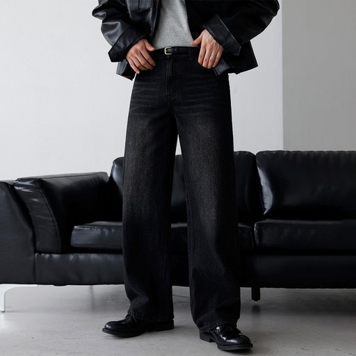 베이직바이블 남자 청바지 와이드 프리미엄 워싱 스판 사계절 팬츠 연청 진청 흑청 남성 빅사이즈 데님