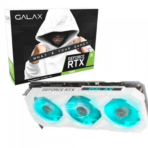 (포)갤럭시 갤라즈 GALAX 지포스 RTX 3080 EX GAMER WHITE OC D6X 12GB LHR, 단일상품