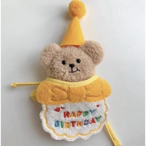 강아지 고양이 생일파티 케이프 꼬깔 모자 세트