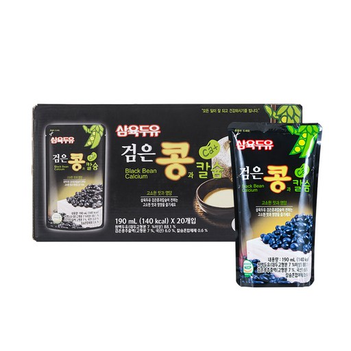 삼육두유 검은콩 앤 칼슘 파우치, 190ml, 20개