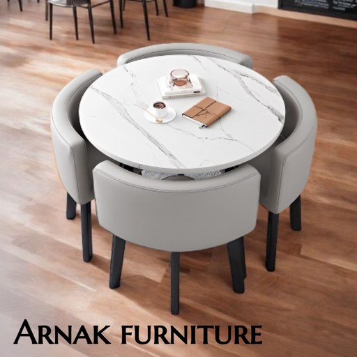 아르나크 모던 원형식탁 테이블 의자 세트 사무실 거실 다이닝 티테이블 4인용 2인용