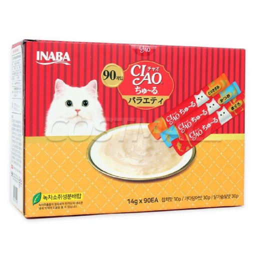 챠오츄르 대용량 90P 코스트코 고양이 츄르 간식 버라이어티 반려묘 차오추르 90P