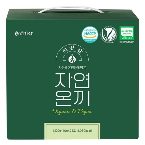 백진삼 자연온끼 프리미엄 유기농 생식 식사대용 선식, 1.12kg, 2박스