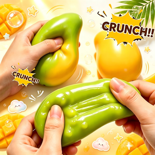 Zeviro 변색 소리나는 망고 말랑이 스퀴시 스트레스볼