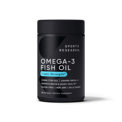 SPORTS RESEARCH Omega-3 三重深海魚油 1040mg, 180顆, 1罐