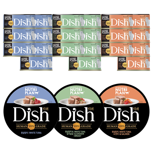 동원 뉴트리플랜 습식캔 디쉬, 3종 혼합, 85g, 24개